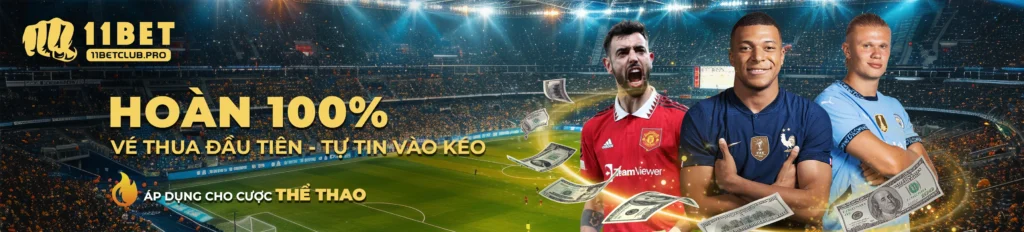 banner hoàn tiền đến 100% cá cược thể thao